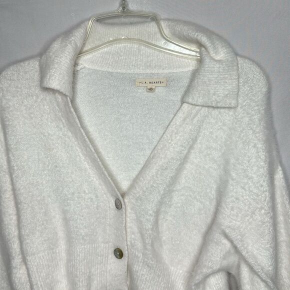 L.A Hearts/PacSun Fluffy White Three Button Cardigan. Size XS. - Picture 2 of 9